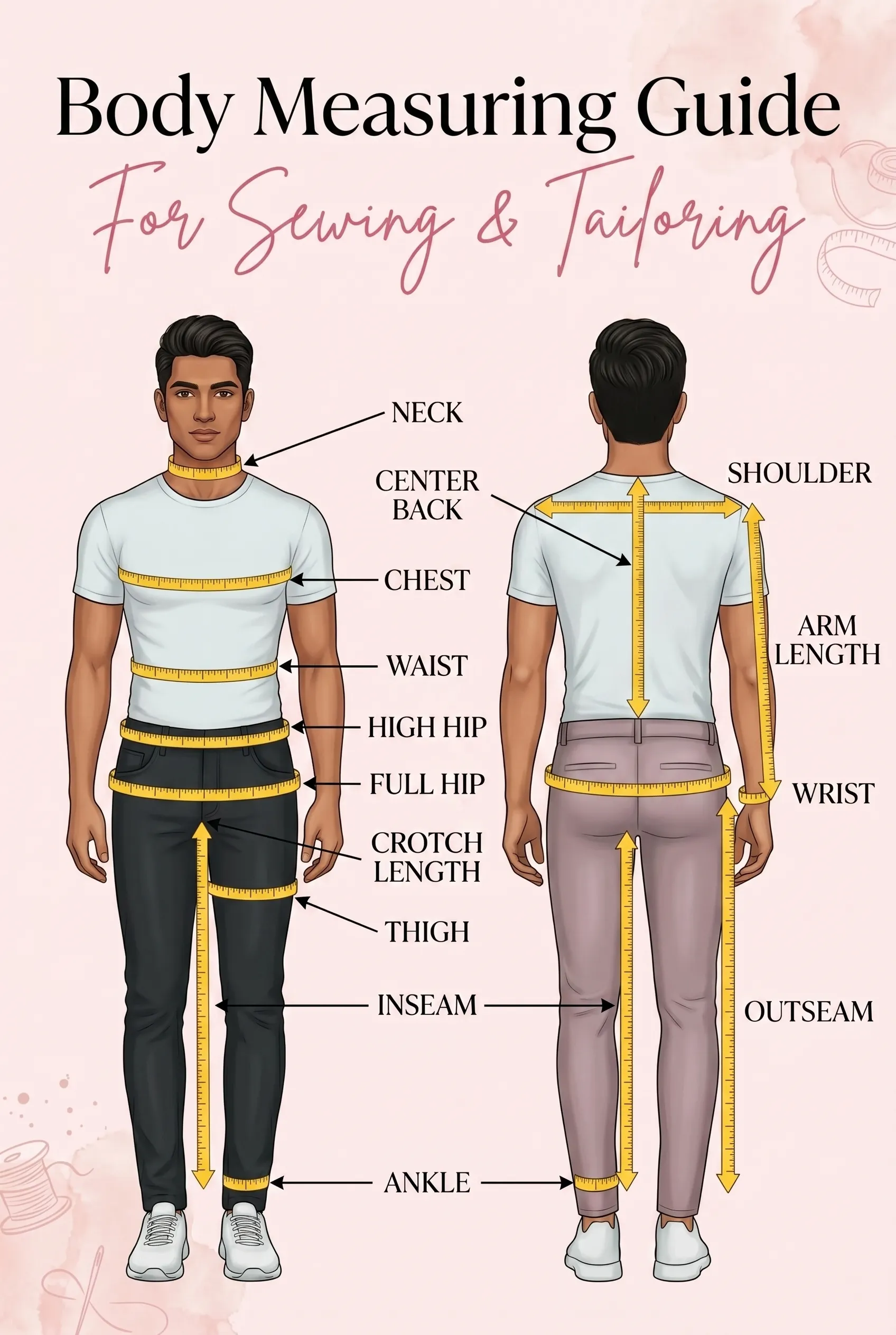 Male body measurement guide